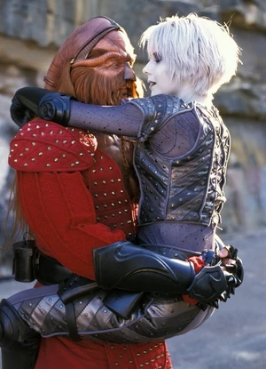 D'Argo embraces Chiana in The Peacekeeper Wars