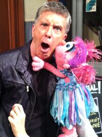 Tom Bergeron & Abby CadabbySesame Street set