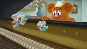 Rozzie and Baby Fozzie homage Tom and Jerry's The Cat Concerto in "Copy Cub"...