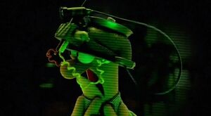 Beaker reluctantly investigating in a haunted house in the  Muppet Labs Experiment 5T832: Ghost Hunt viral video.