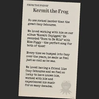 July 2025 statement from Kermit after the news of Ozzy's passing
