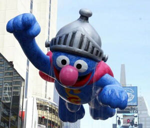 Super Grover balloon in the Macy's Parade.