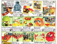 1975 Toys R' Us flier featuring Sesame Street toys, including Fisher-Price Little People's Sesame Street playset