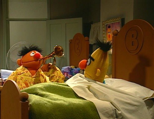 bert and ernie in bed