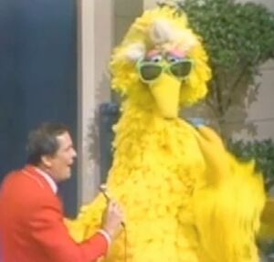 Peter Marshall introduces Big Bird on The Storybook Squares.