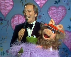 In episode 422 of The Muppet Show, Piggy tells Andy Williams that she and Kermit are engaged.