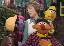 Biff, Ernie and Bert talk with Julie about her work on stage.