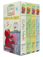 VHS2002 Sony Wonder 4 tape set witn Elmo's World: Babies, Dogs & More!, Elmo's World: Singing, Drawing & More! and Elmo's World: Flowers, Bananas & More!