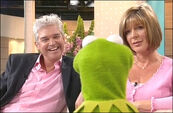 Schofield and Ruth Langsford interviewing Kermit the Frog on This Morning.