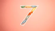 7 pieces of candy take the shape of the number 7.