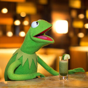 I will drink to that! Make it a Double - Kermit Drinking Tea