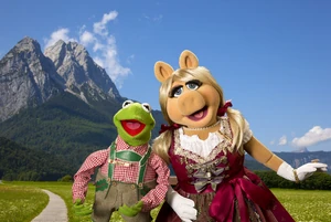 Piggy & Kermit in Bavarian gear by designer  for Muppets Most Wanted (2014).