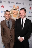 With OUT editor-in-chief Aaron Hicklin (left)