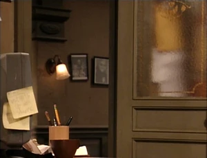 A photo of Frank on the walls of the  studios on .