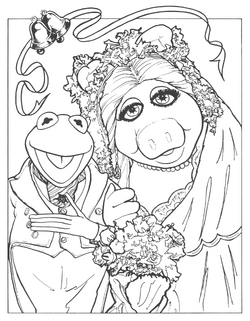 kermit the frog and miss piggy coloring pages