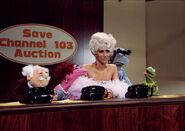 Waldorf, Mildred Huxtetter, Cher, Sam the Eagle and Kermit.