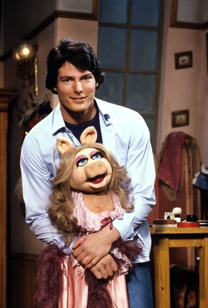 Christopher Reeve and Miss Piggy.
