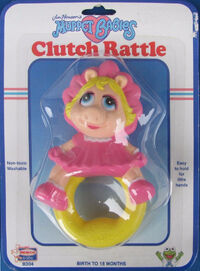 Baby Piggy plastic clutch rattle 1989