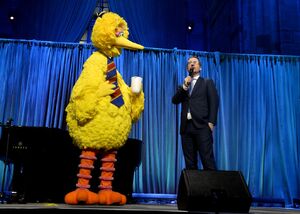 Big bird and john oliver at sesame workshop gala june 2 2016