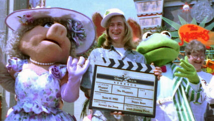John and Jane Henson with Kermit and Piggy at Disney's MGM Studios on June 15, 1990
