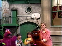 Telly, Lexine, another girl, Gina, Papa Bear, and Baby Bear in Sesame Street Episode 3616.