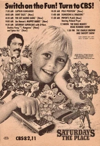 print ad for Saturday morning cartoons