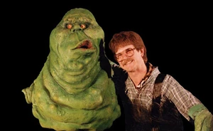 Wilson with the Slimer puppet.