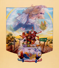 The Muppet Movie art Acrylic paints & colored pencils on gessoed board 28x32 inches 1979