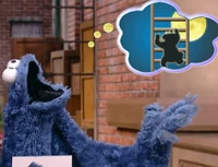 Cookie imagines an animated version of himself climbing a ladder to the Moon in Episode 4090