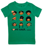 "I ♥ My Hair" (green, 9 different illustrations) 2010