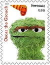 SesameStreet-50thAnniversary-ForeverStamps-OscarTheGrouch&Slimey