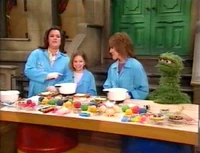 Oscar and Ruthie in Rosie's Craft Corner.