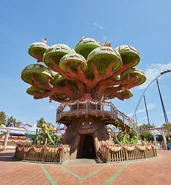 El árbol MágicoThe Magic Tree A large tree (standing at 12 meters high) situated at the center of SesamoAventura, where guests can get a view of the area from above.