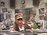 Rock Music with the MuppetsPicture of Frank Oz on the wall.
