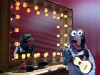Gonzo's reflection interacts with him during "Act Naturally" in episode 405 of The Muppet Show.
