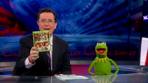 Kermit and Colbert talk politics (and promote DVDs)