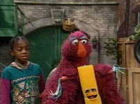 The number one becomes a pogo stick in Sesame Street Episode 3610.