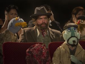 Hobo Joe in publicity shot for Muppets Most Wanted