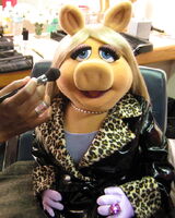 Miss Piggy in the makeup chair; posted on Twitpic