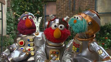 Telly, Elmo, and Rosita as the Help-O-Bots in Episode 4185