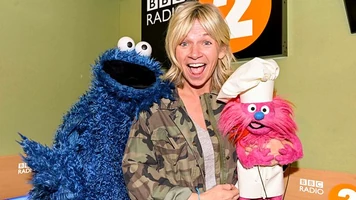 Cookie Monster and Gonger with Zoe Ball in 2019