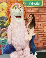 A visitor with Espinete