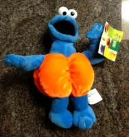 Cookie Monster as a Halloween pumpkin