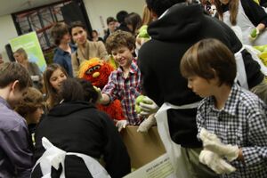 Nolan and Murray volunteering