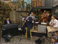 Sesame Street season 15Joe Raposo, Steve Little, Bob Cranshaw, and Jim Mitchell accompany B. B. King in a pair of musical segments.