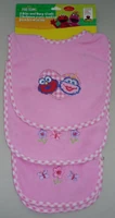 Elmo and Lola; 2 bibs and 1 burp cloth