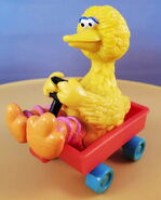 Big Bird in a wagon