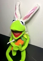 Easter Bunny Kermit with a carrot
