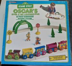 Sesame street hot sale wooden train set