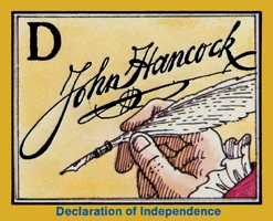 John Hancock's hand, and his "Hancock," in The Sesame Street 1976 Calendar